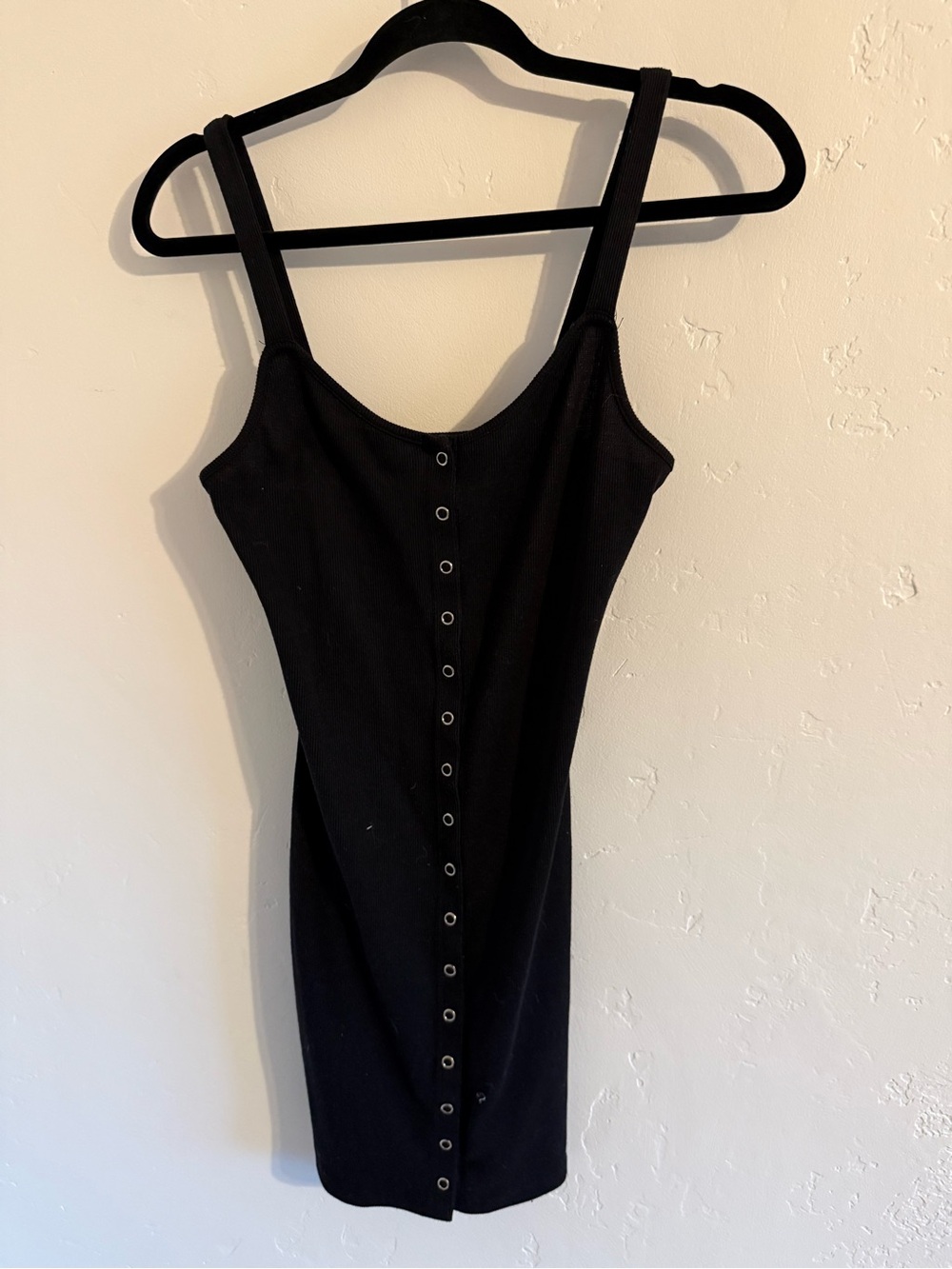 Kendall & Kylie Black Button-Front Tank Dress